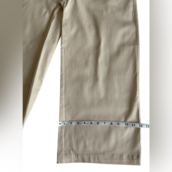 Francesca’s Blue Papaya Beige Wide Leg Crop Pant Button Front High Rise Sz S NWT - Picture 9 of 9